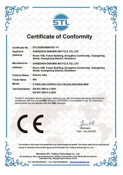 CE-EMC Certificate