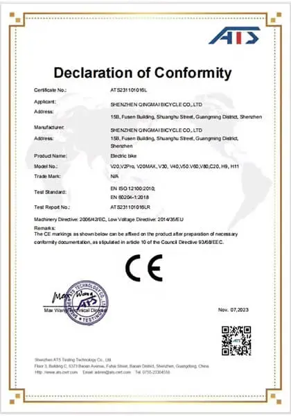 Declaration of Conformity